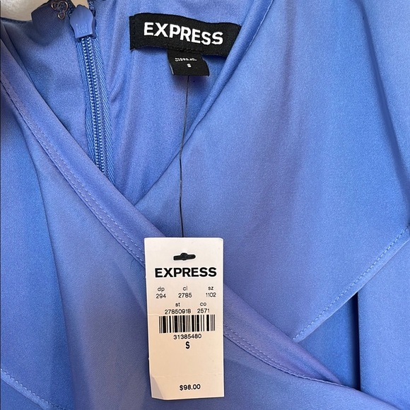 Express Blue Ruffle Dress - Picture 2 of 10